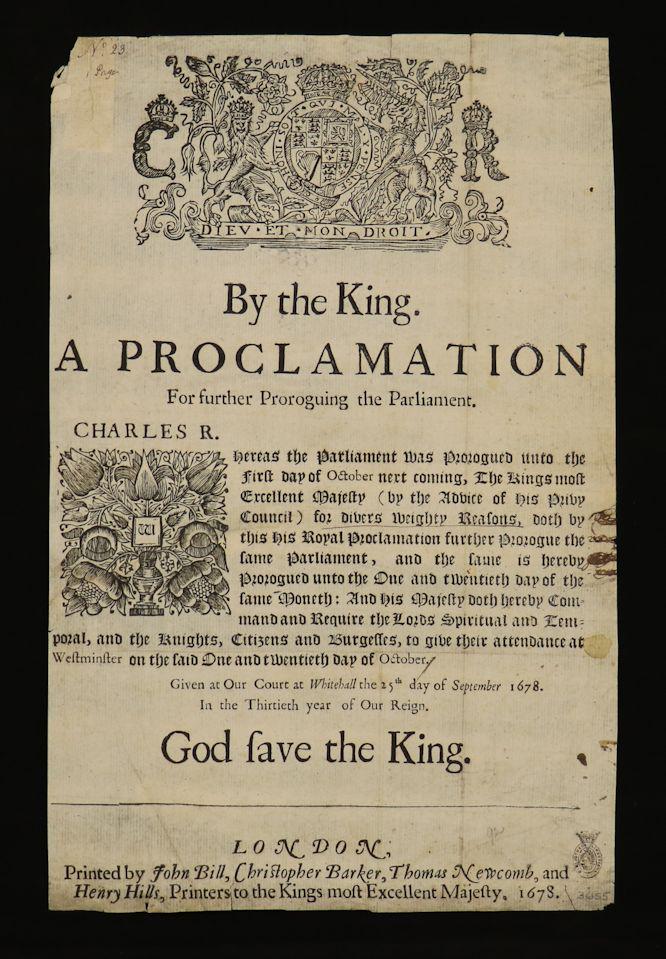 17th c. Broadside Proclamation (1 of 2)