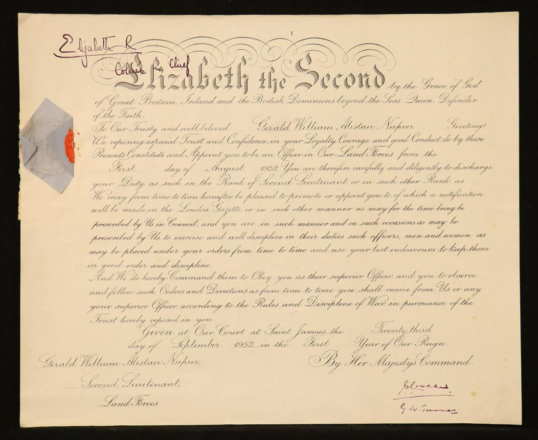 Queen Elizabeth II, Signed Document (1 of 4)