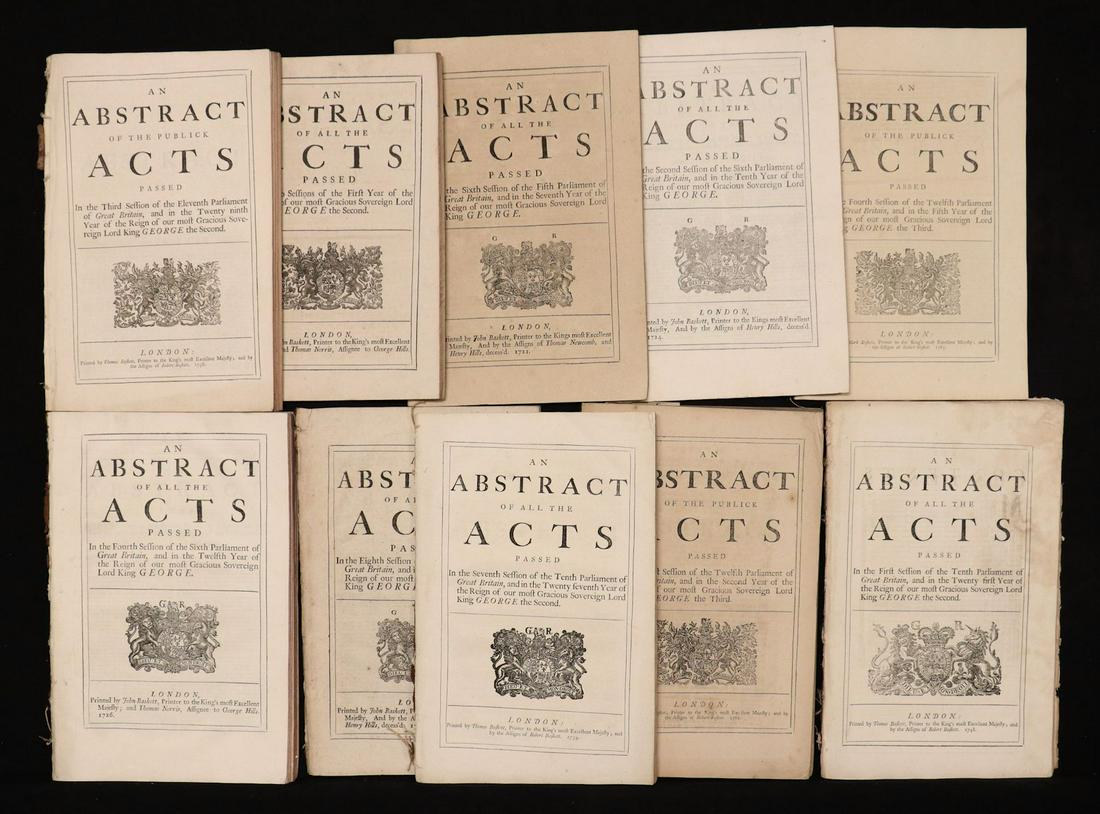 Large Collection of 18th c. British Laws (1 of 8)