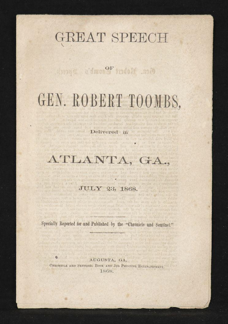 Reconstruction, Robert Toombs, Georgia (1 of 4)