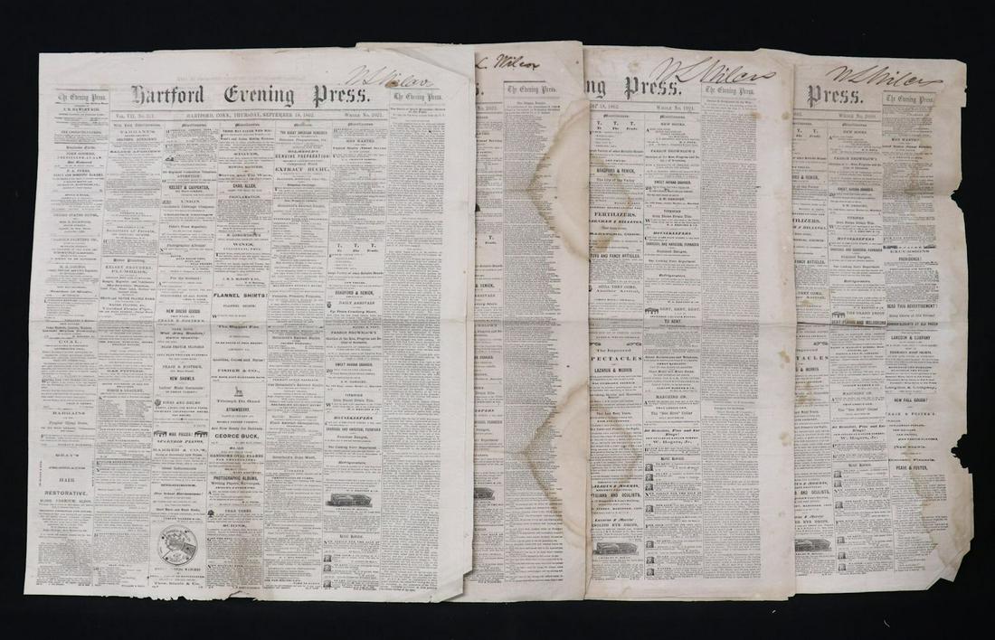 Lot of 4 Civil War Newspapers (1 of 7)