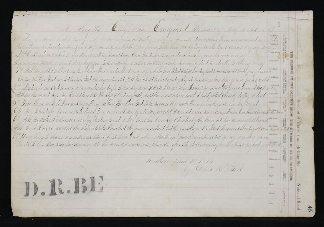 [Gold Mining, Californian Emigrant Song] (1 of 2)