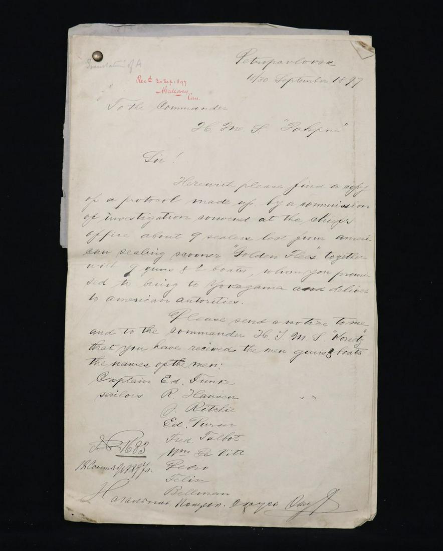 U.S. vs. Russia, Maritime Incident, 1897 (1 of 6)