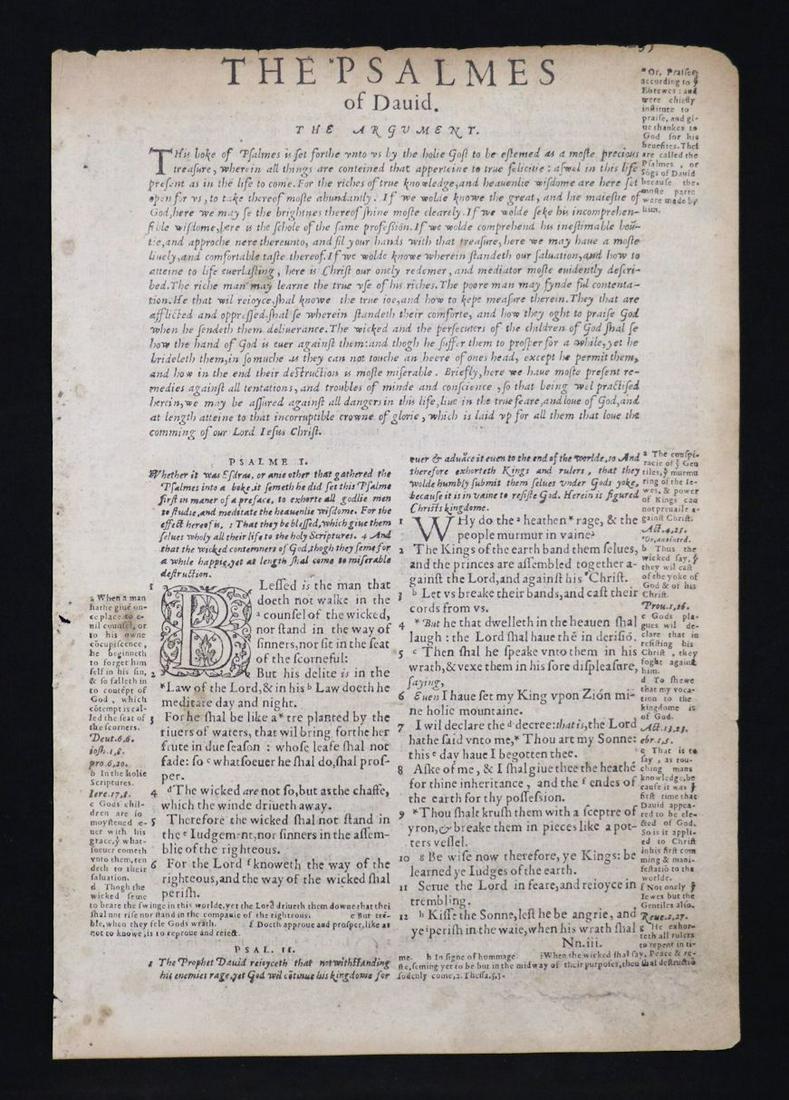 1560 Geneva Bible Leaf (1 of 2)