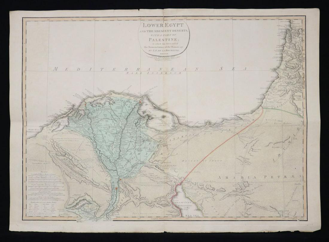 Hand-Colored Map of Egypt/Palestine (1 of 7)