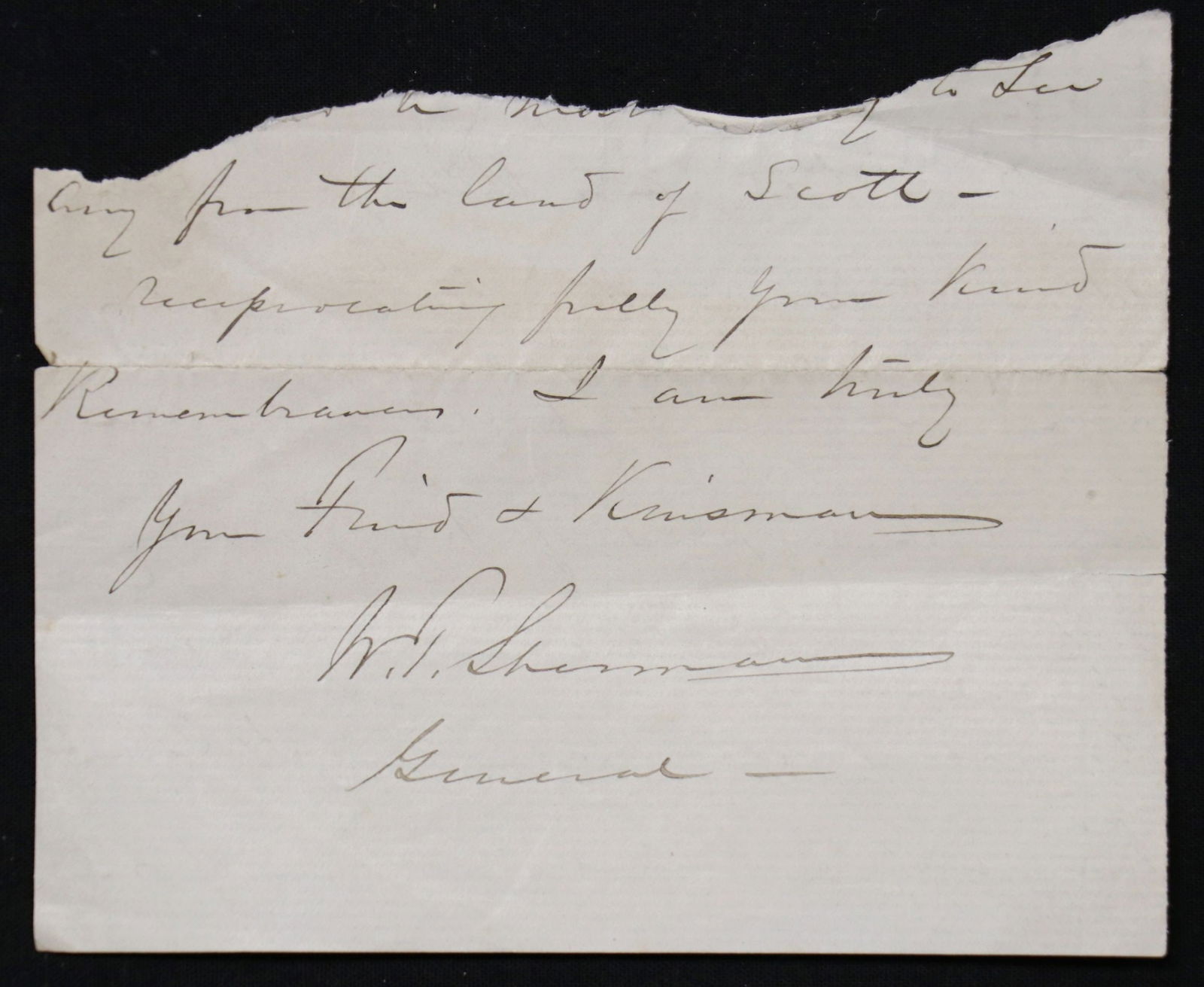 William Tecumseh Sherman Autograph (1 of 2)