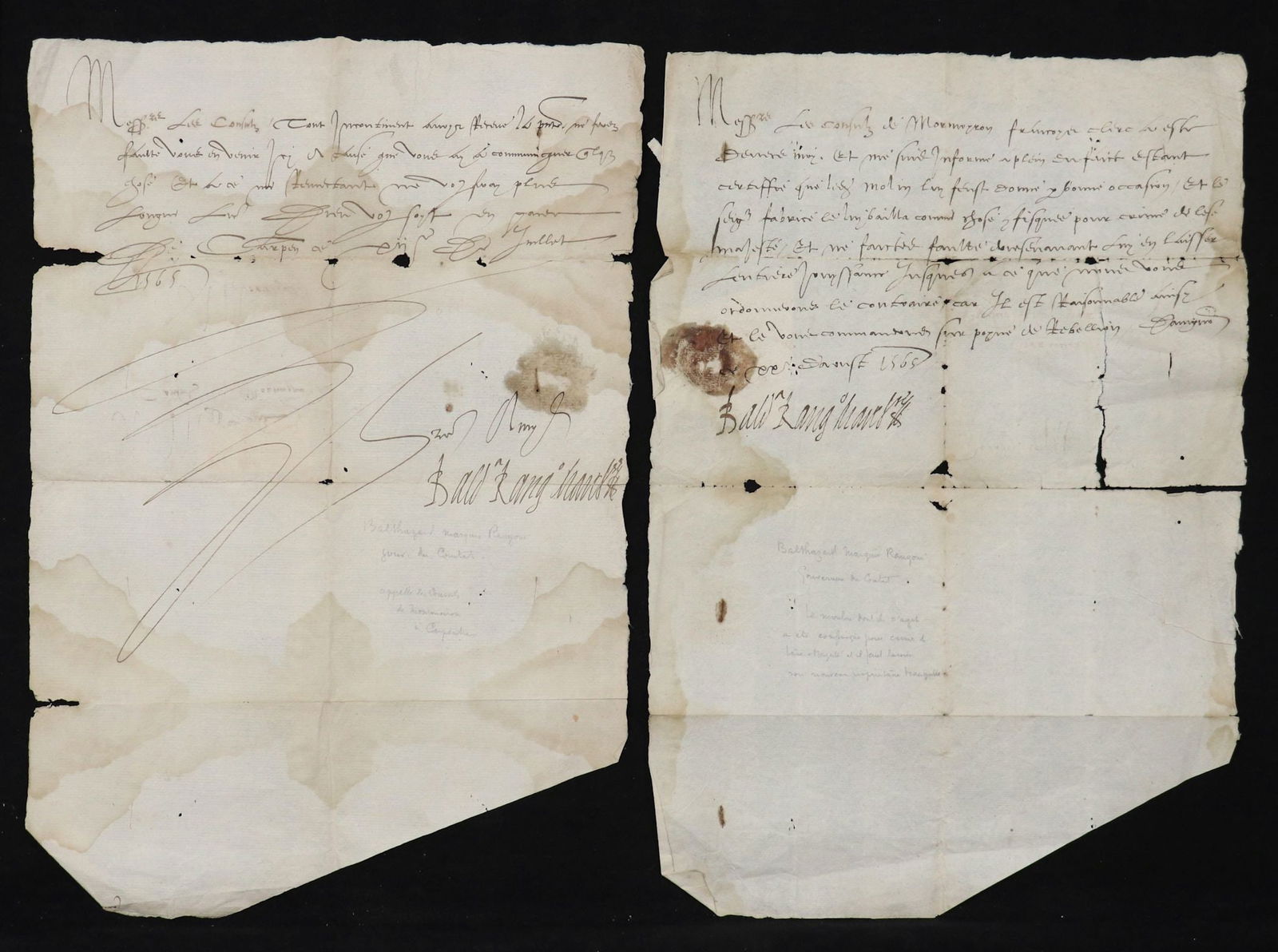 Papal Army, 1565, Pair of Letters (1 of 6)