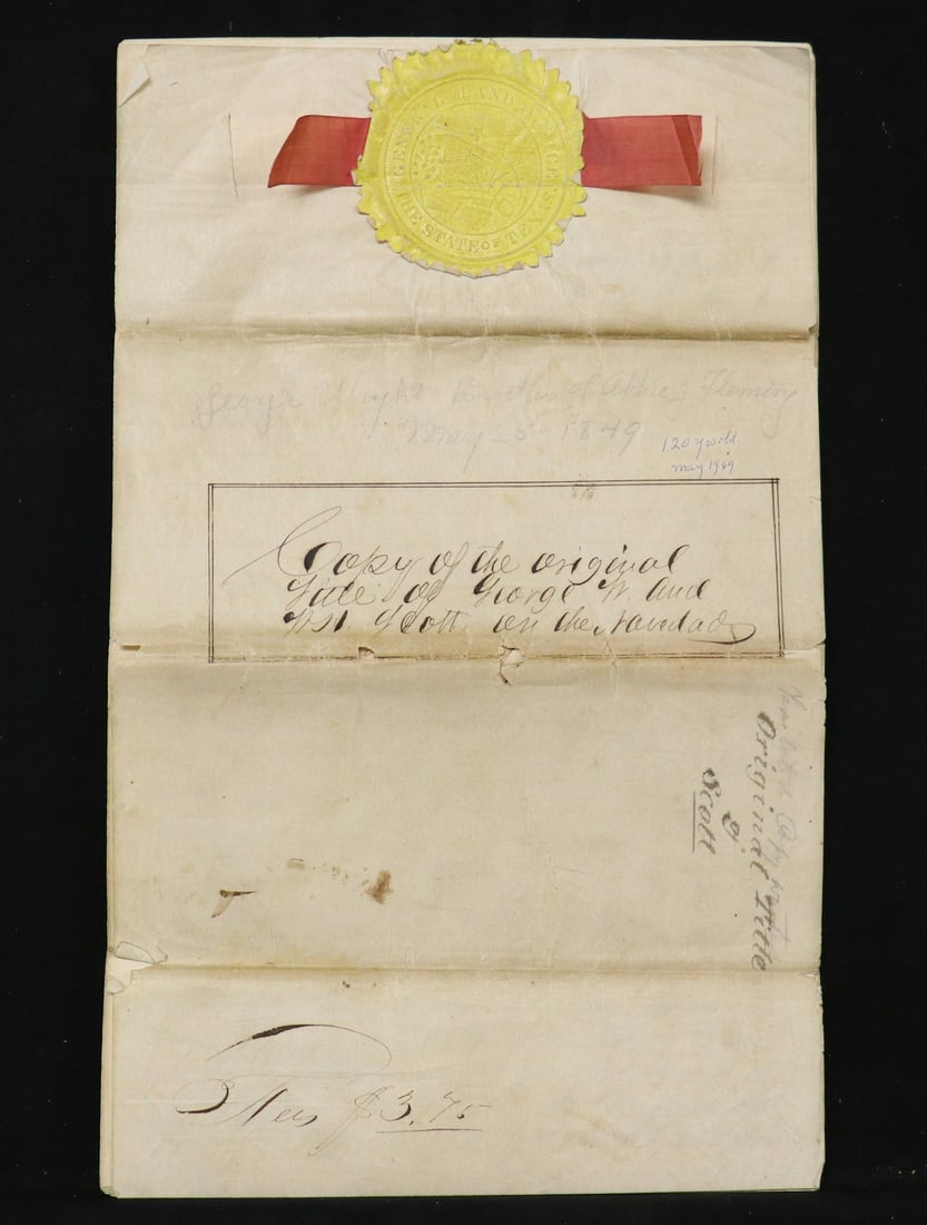 Early Texas Land Document, 1849 (1 of 4)