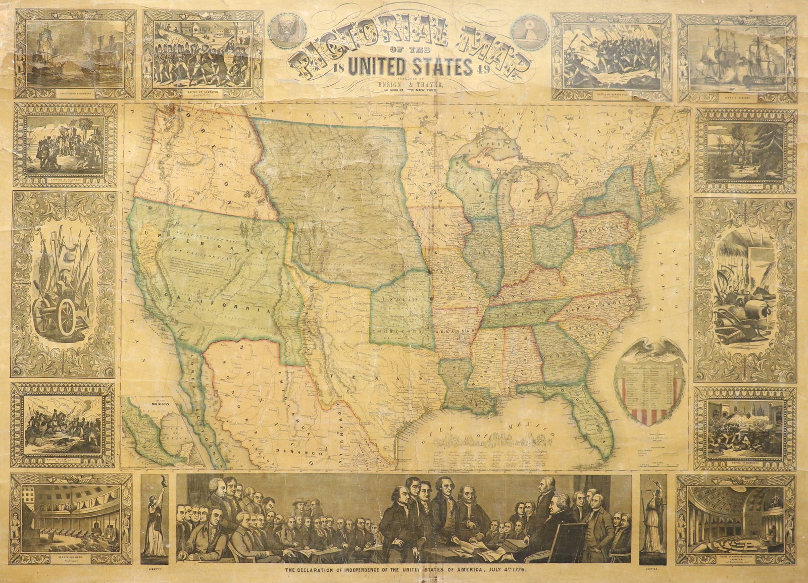 Pictorial Map of the United States, 1849 (1 of 9)