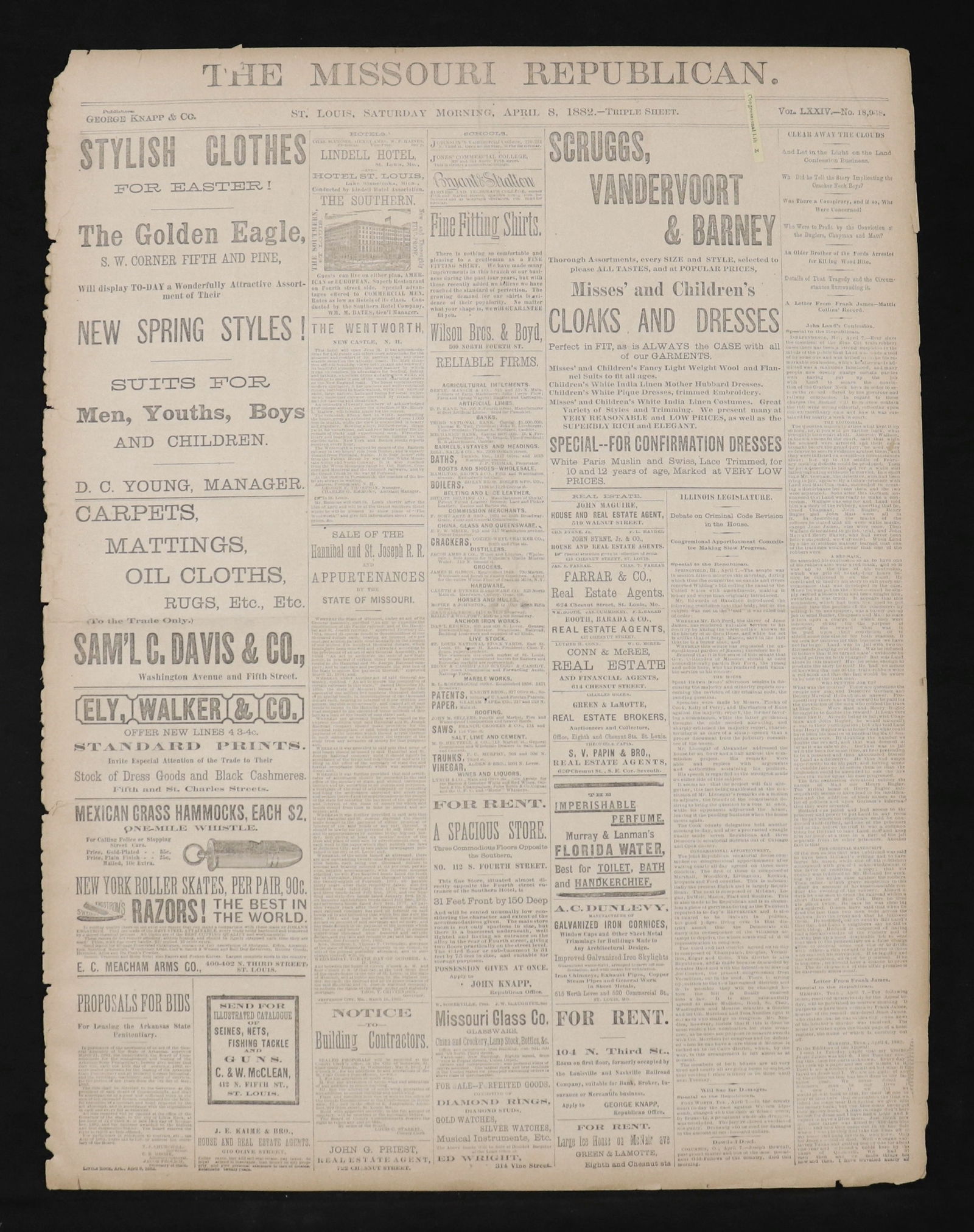 [Jesse James's Death, Rare Missouri Paper] (1 of 5)