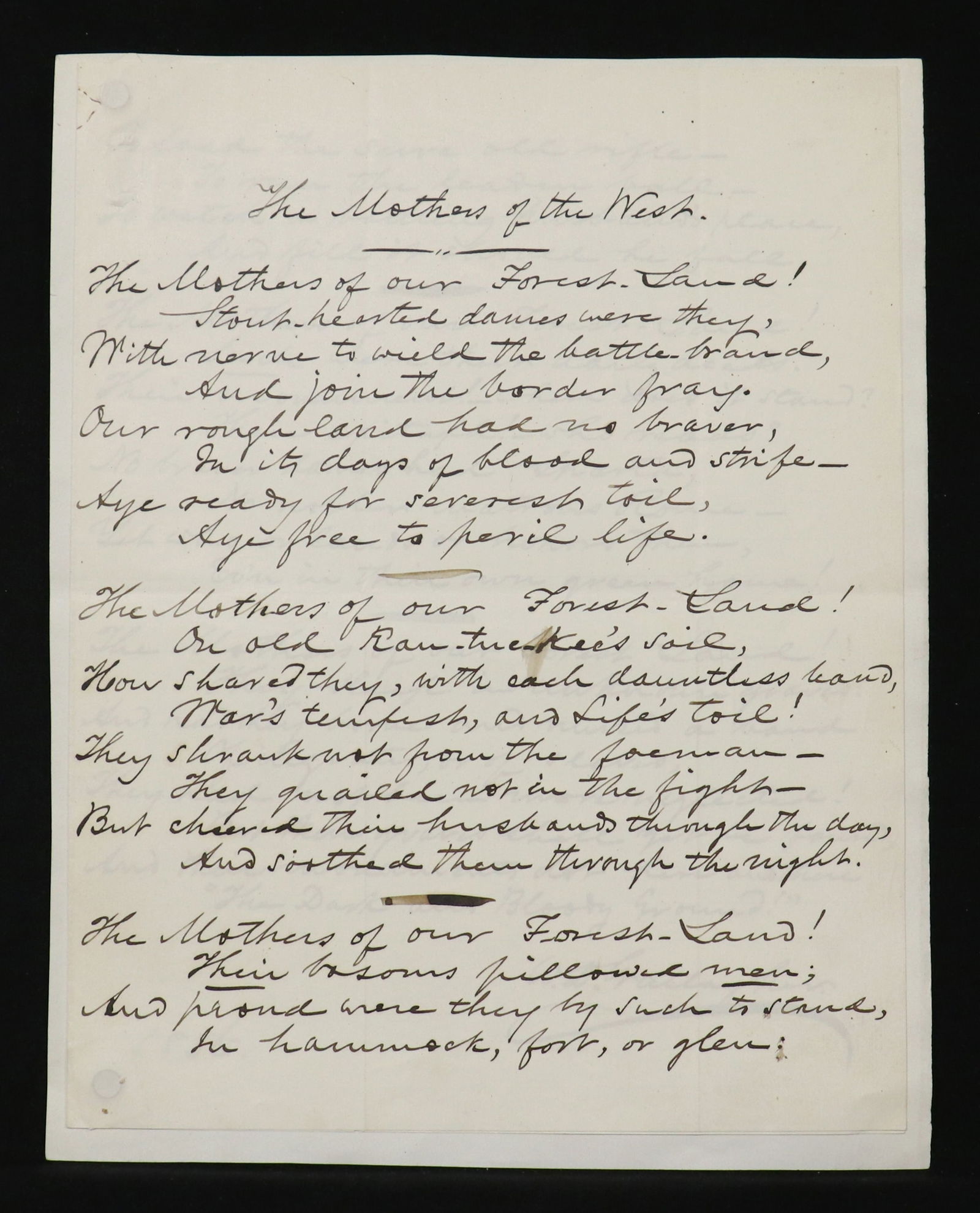 [American West] William Gallagher, Signed Poem (1 of 2)