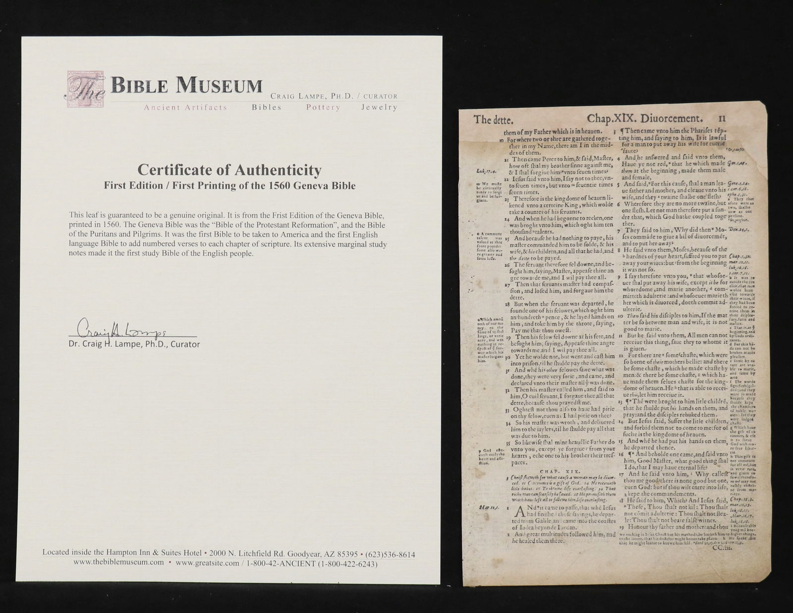 1560, First Geneva Bible Leaf (1 of 2)