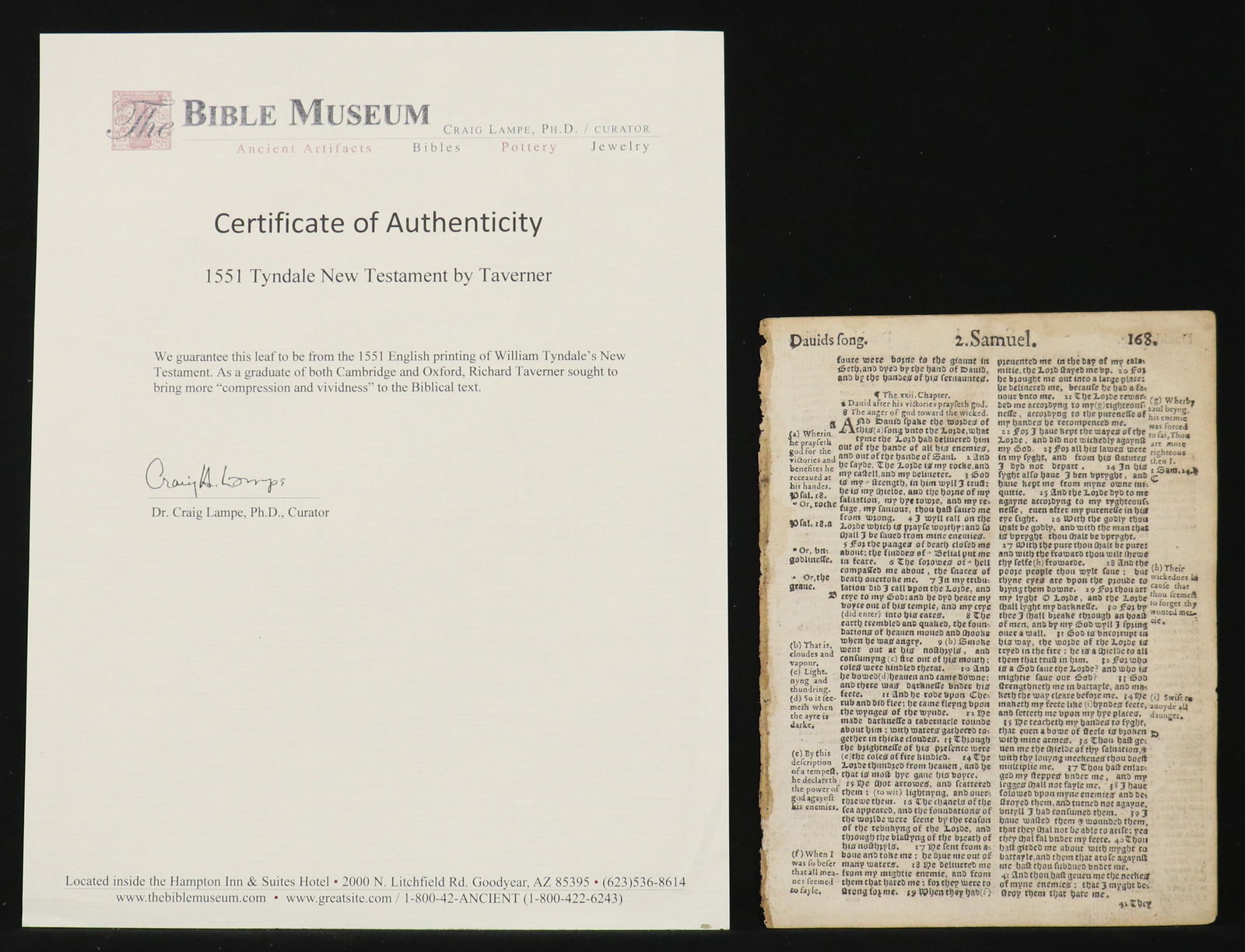 1551 Tyndale Taverner Bible Leaf (1 of 2)