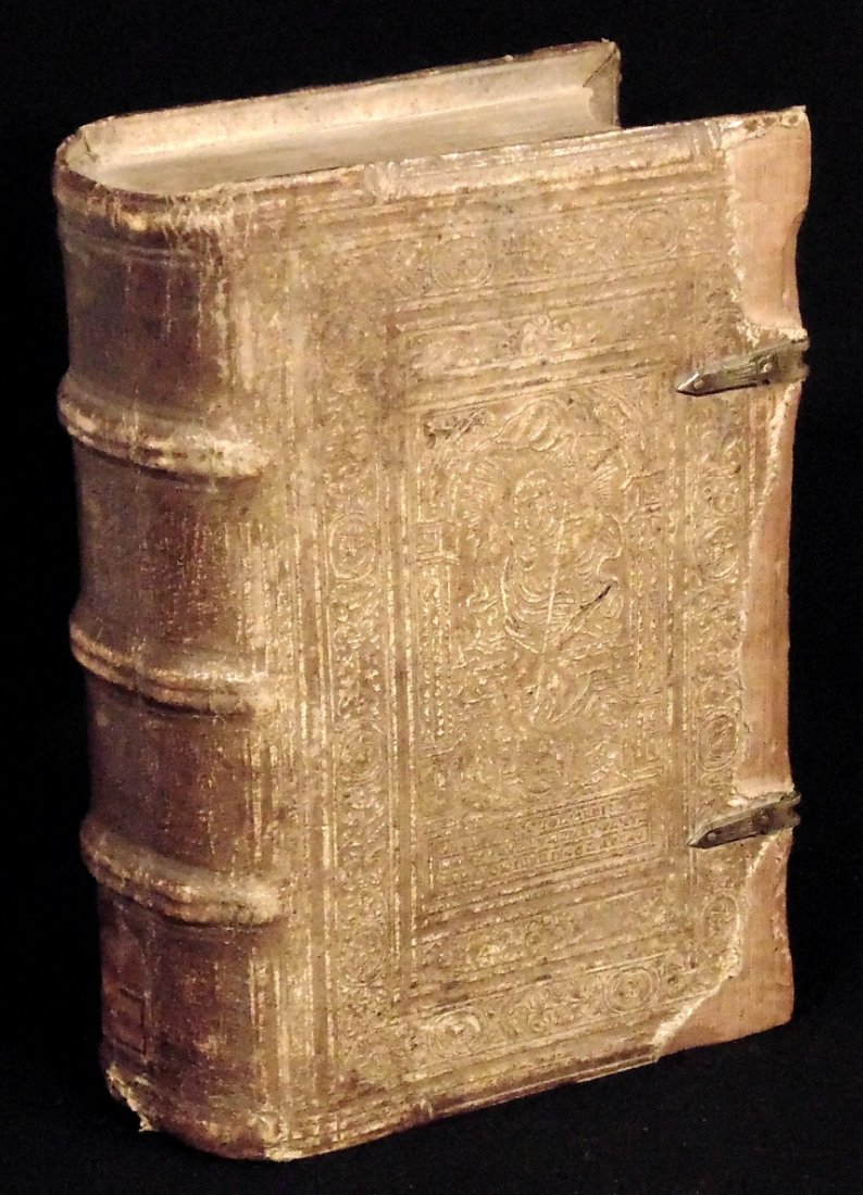 Hertelius, Jacob. Vetustissimorum et sapientiss...: Hertelium, Iacobum. Vetustissimorum et sapientiss. comicorum quinquaginta Basel: Oporinus, 1560. 6.5" x 4.25". [64], 769, [31] pp. Period blindstamped pig over wooden boards with brass catches (clasps