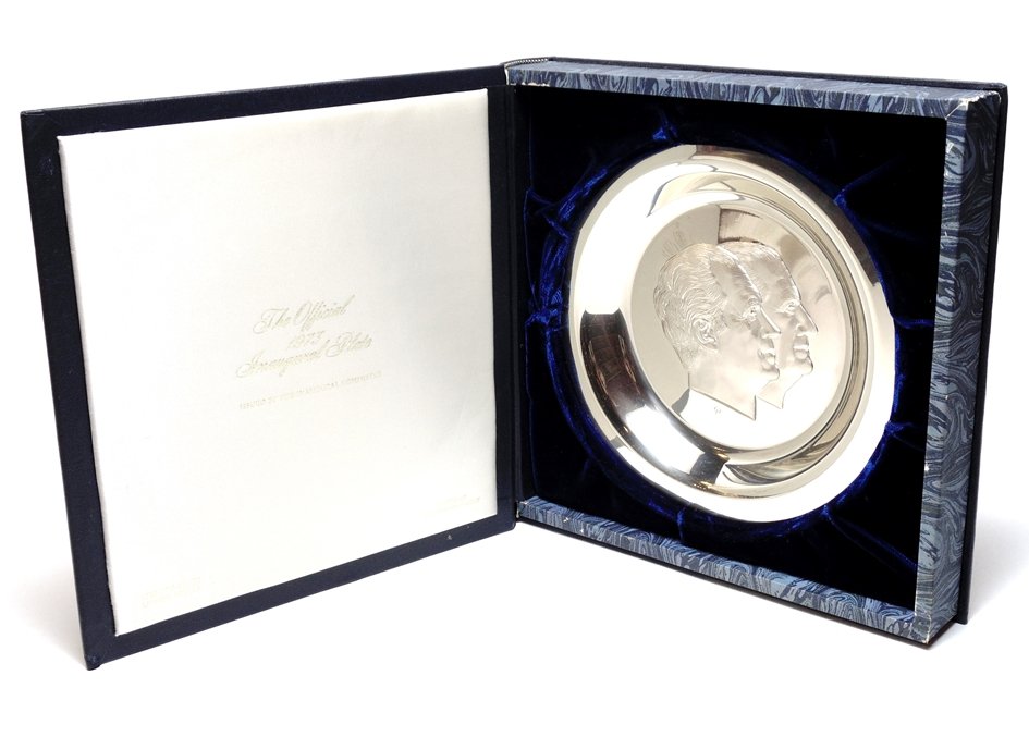 [Richard Nixon]  Sterling Silver Inaugural Plate (1 of 4)