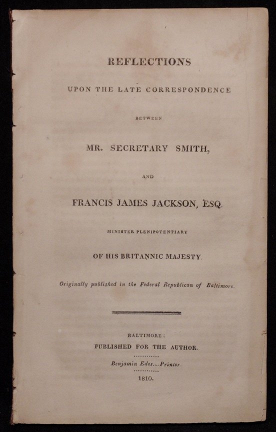 [American and British Negotiations]  1810 (1 of 3)