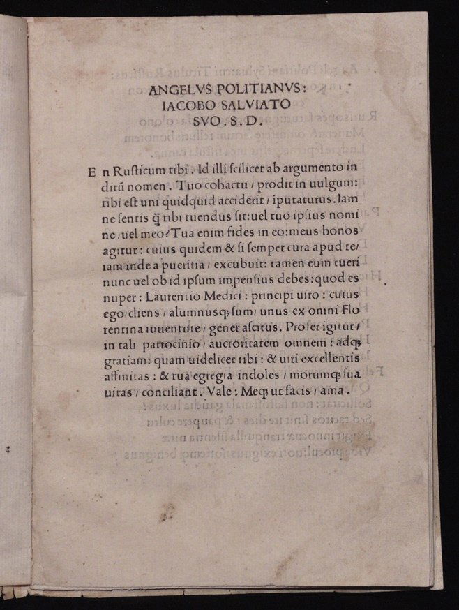 [Incunabula]  Angelus Politianus.  Silva cui Titulus (1 of 6)