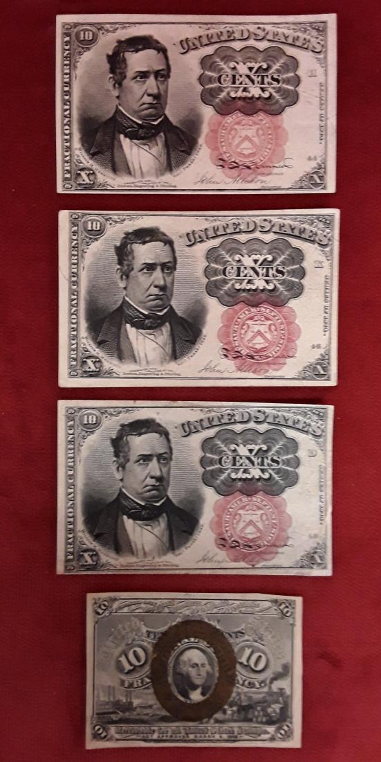Lot of 4 Fractional Currency (1 of 3)