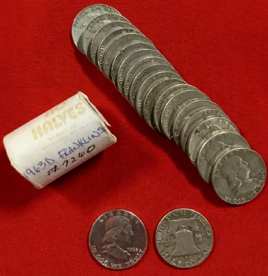 Lot of 40 1963 D Franklin half dollars 90% Silver (1 of 1)