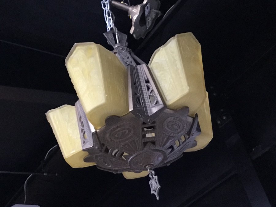 Pair of Art Deco Bronze 5-Light Chandeliers (1 of 3)