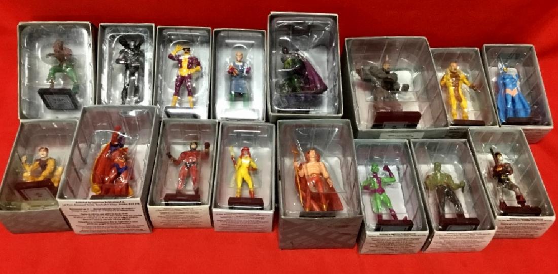 Lot of 16 Eaglemoss Chess Collection Figures: Werewolf, Toad War Machine, Gladiator, Bat-Roc, Captain Marvel, Puppetmaster, Prowler, Fire Star, Son of Satan, Rhino, Drax the Destroyer, Impossible Man, Destiny, Saber-tooth, and Black Knight New in