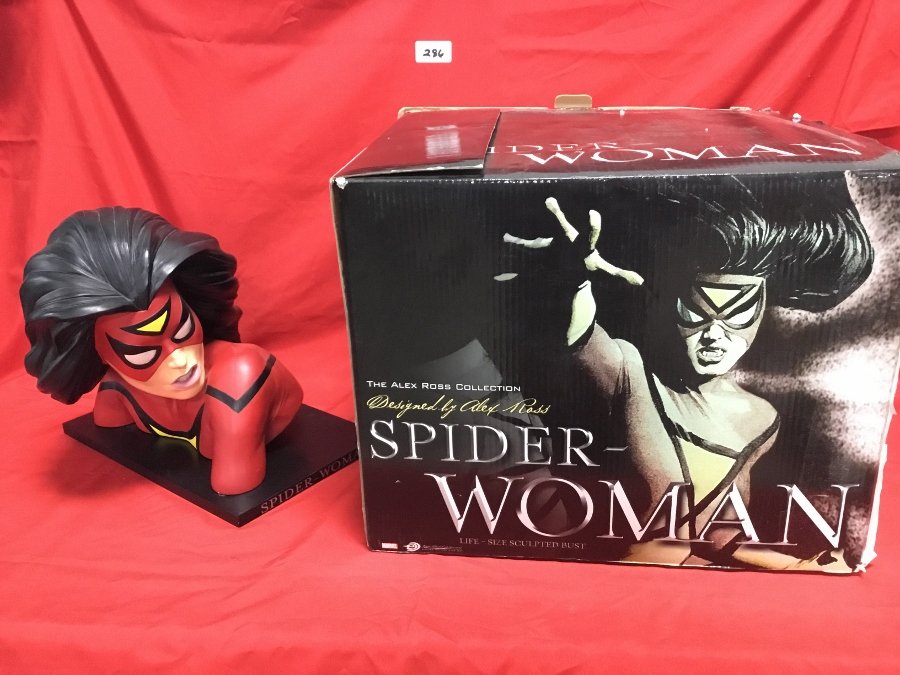 Spider-Woman Life Sized sculpted bust: Designed by Alex Ross NO. 30/305 New in Box