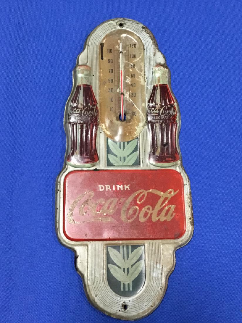 1940's Double bottle Original Metal coca-Cola: Good overall working condition with age appropriate wear. 15 and three fourths inches X 7 inches
