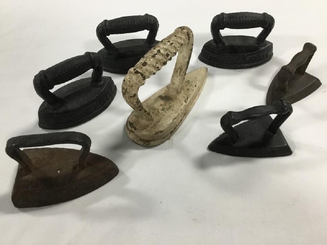 Lot of 7 Miniature Sad Irons: All in good used found condition.