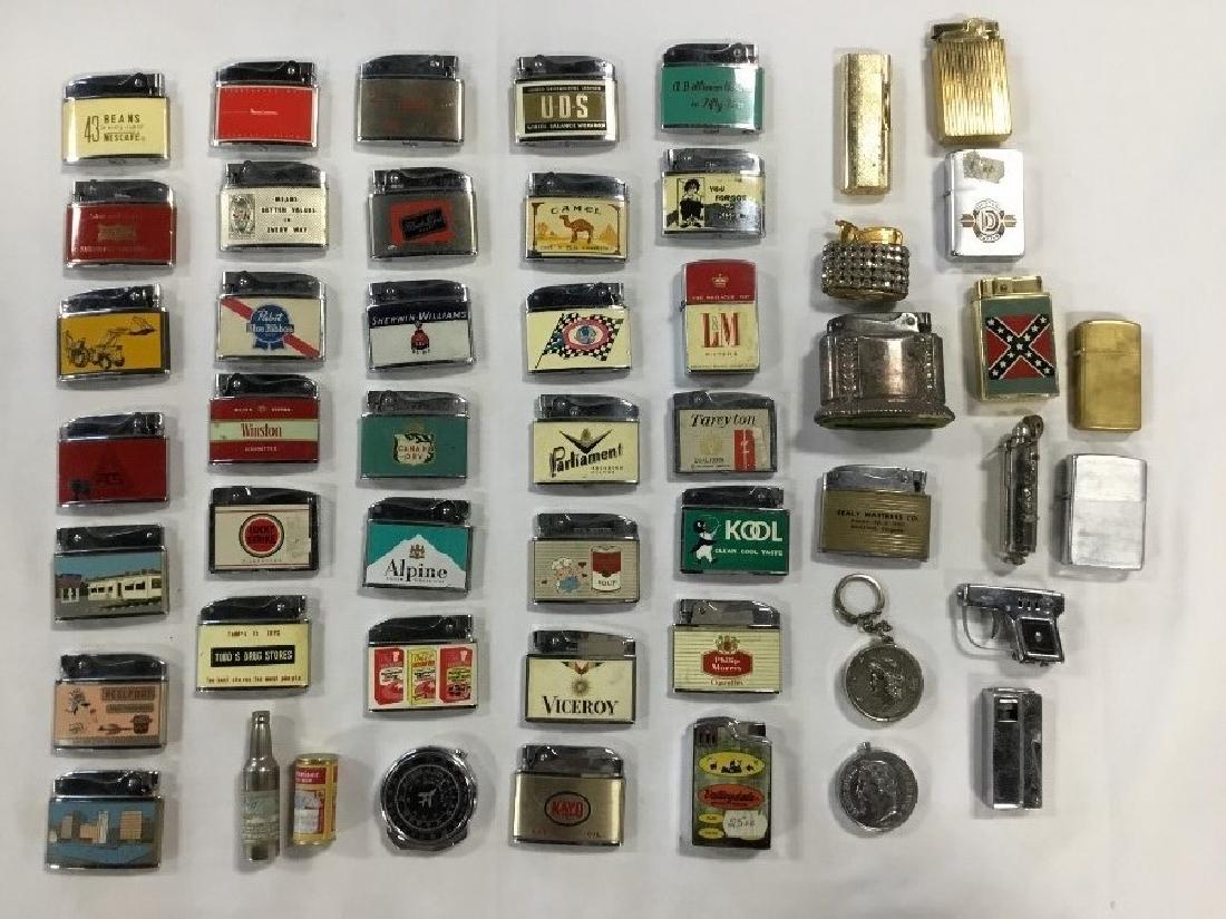 Lot of 50 Vintage Advertising Lighters (1 of 5)