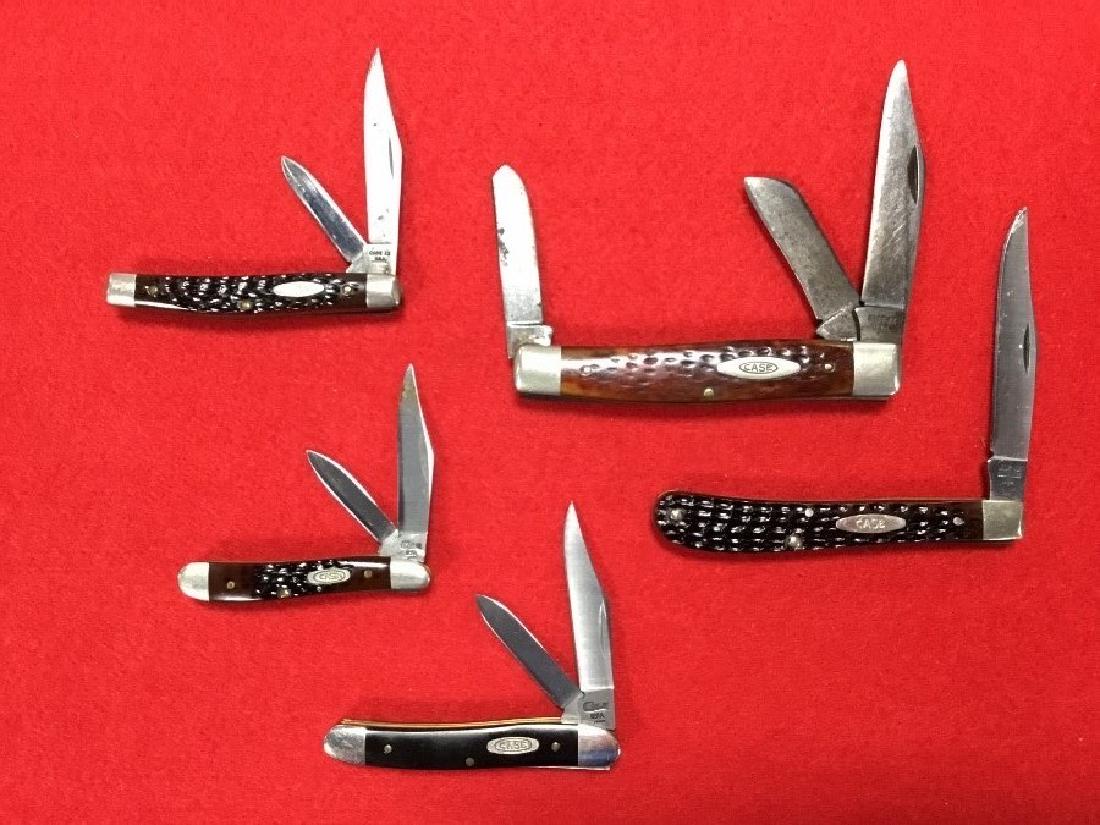 Lot of 5 Case XX Knives: Number 6244,22087,61048,6375,6220. All in VG condition.