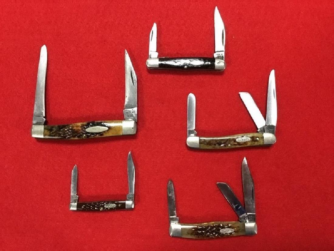 Lot of 5 Case XX Knives: 6275,6233,63032,6318,6308. Good used condition.