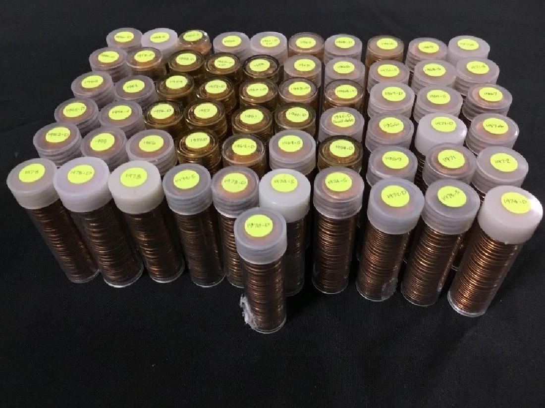 61 Rolls of Uncirculated Pennies, Brilliant Red (1 of 5)