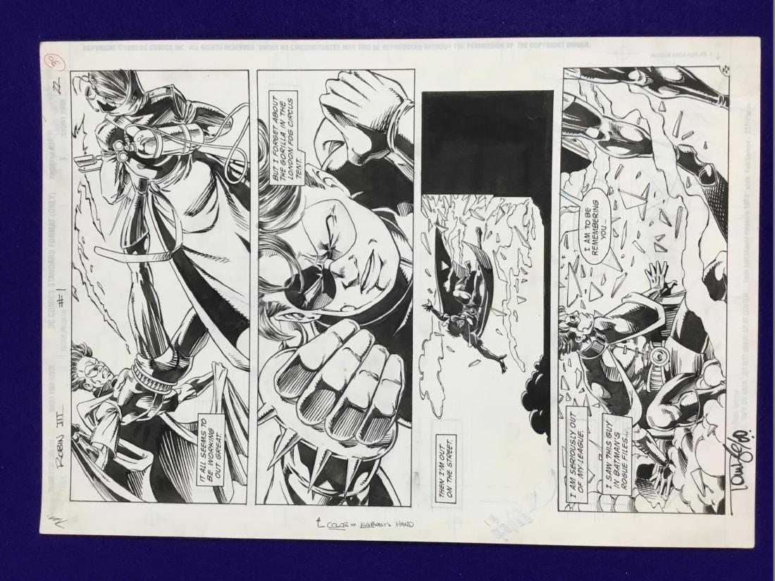 ROBIN III: CRY OF THE HUNTRESS #1 , Â page#22 ,: An INOPPORTUNE APPEARANCE by despised KGBEAST, one of BATMAN'S worst enemies, threatens ROBIN ( TIM DRAKE ! ) in this act of INCREDIBLE TEMERITY !! Great Depiction by Artists TOM LYLE and BOB SMITH. (