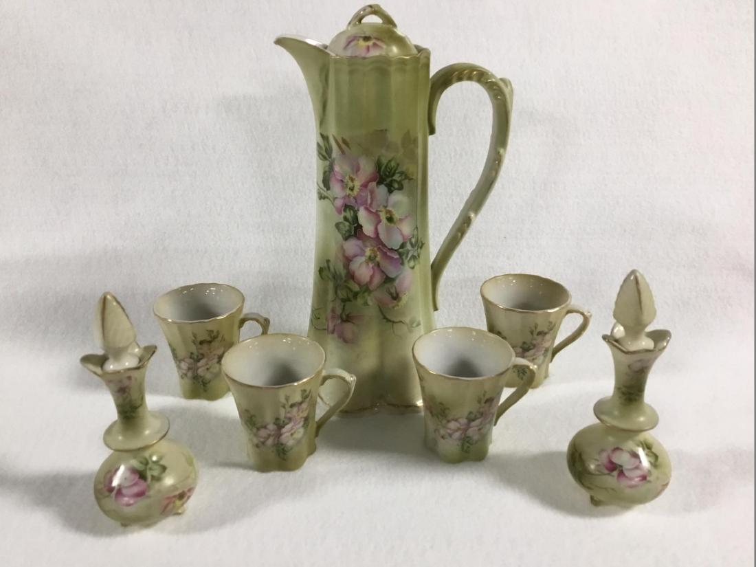 Vintage Nippon Chocolate Set and matching perfume: All hand painted. VGC.