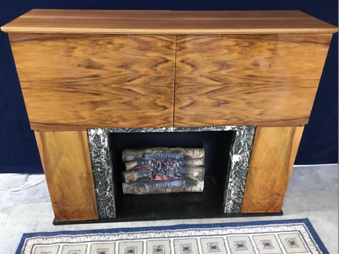 Vintage mid century Stereo, Bar, Fireplace