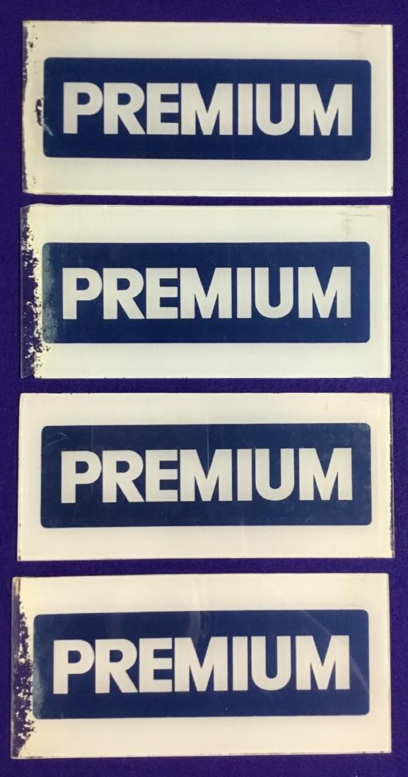 Lot of 4 premium gas pump ad glasses: 5 inches x 10 Â¾ inches