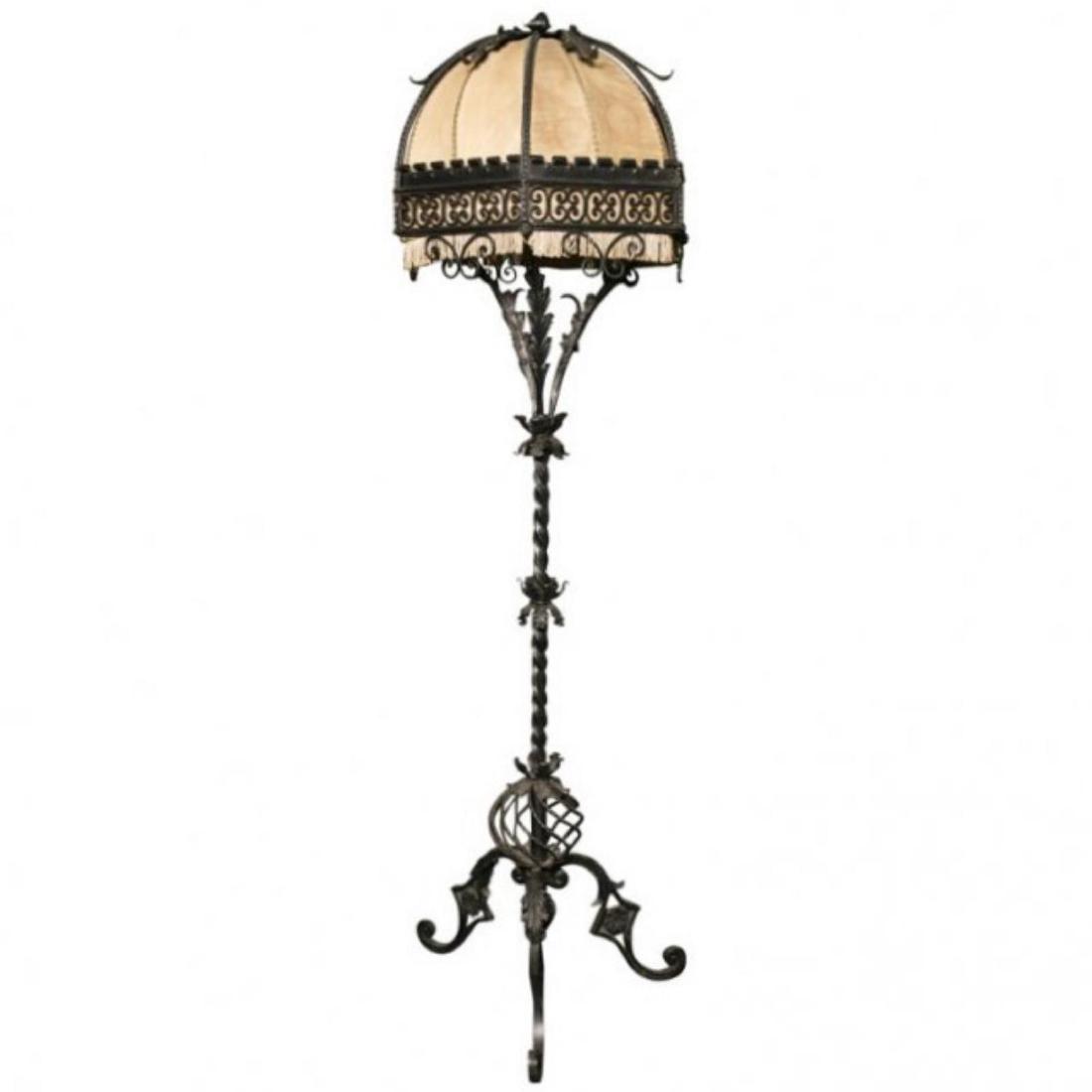 Early 20 th Century Italian Wrought Iron Floor Lamp