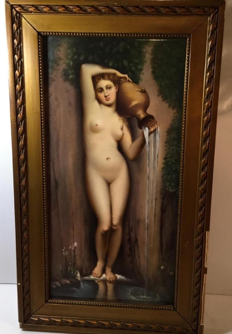 KPM Porcelain Plaque Depicting a Classical Nude Figure,: KPM Porcelain Plaque Depicting a Classical Nude Figure, probably Rebecca at the Well. Overall: 15.5â€ x 9â€ Plaque: 13â€ x 6.5â€