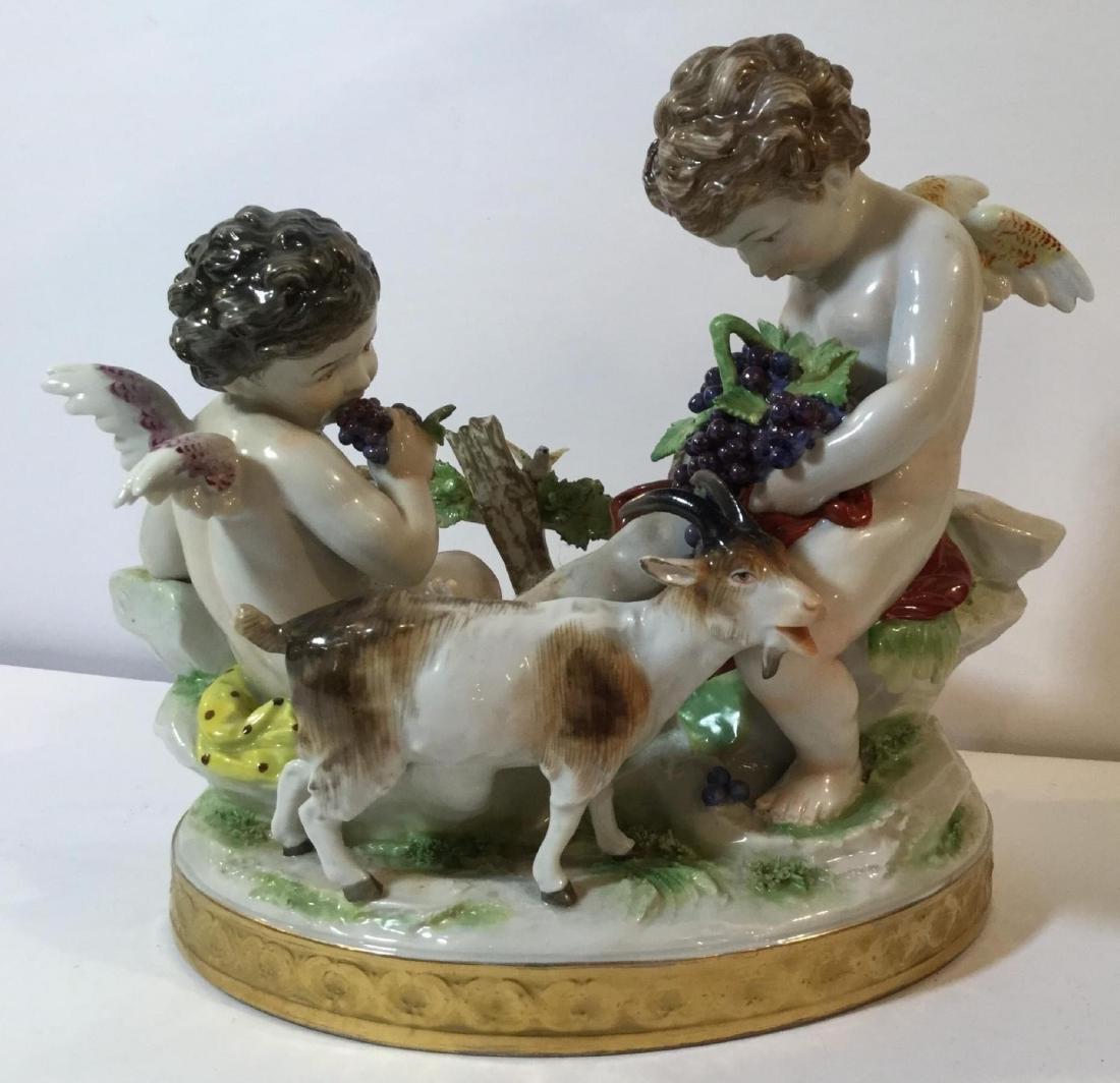 19th Century Capodimonte Bacchanal Figural Group: 19th Century Capodimonte Porcelain Bacchanal Figural Group, mark for 1830-1890. H: 6" W: 7"