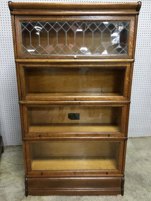 Solid Oak 4 Stack Leaded Glass Barrister Bookcase Aug 31 2018 A Solid Oak 4 Stack Leaded Glass Barrister Bookcase