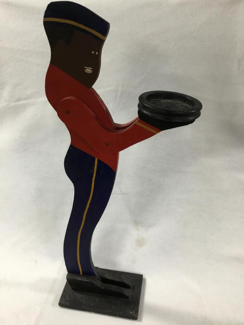 Philip Morris Ashtray Holder: Wood construction. 36.75 Inches T.