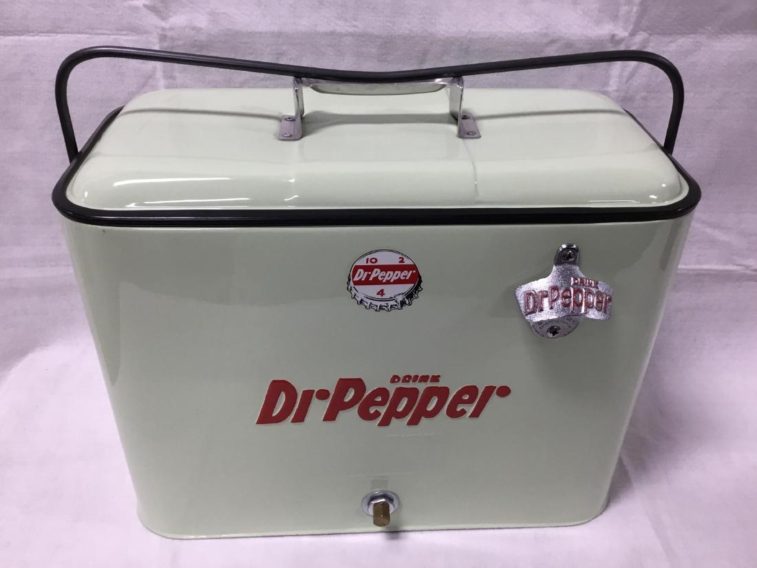 Dr. Pepper Airline Cooler: Hard to find professionally restored 1950s Dr. Pepper Airline Cooler. 10 2 4 Decals. 16 Inches T x 19 Inches W x 8 Inches D.