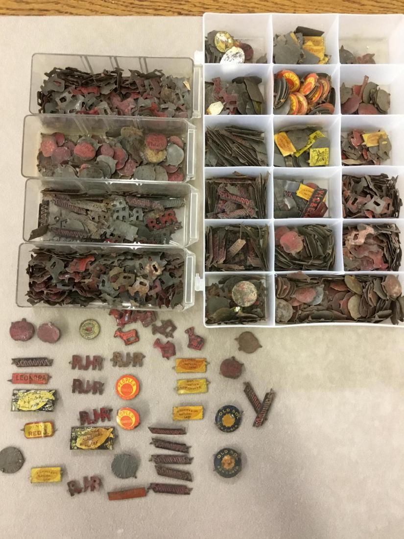 800 Plus Lot of Tobacco Tags: RJR, Peoples Choice Apple, Browns Mule, Renns Red, Taylor Brothers, Schnapp's, Old Sol, Buck Deer Twist, and many others.