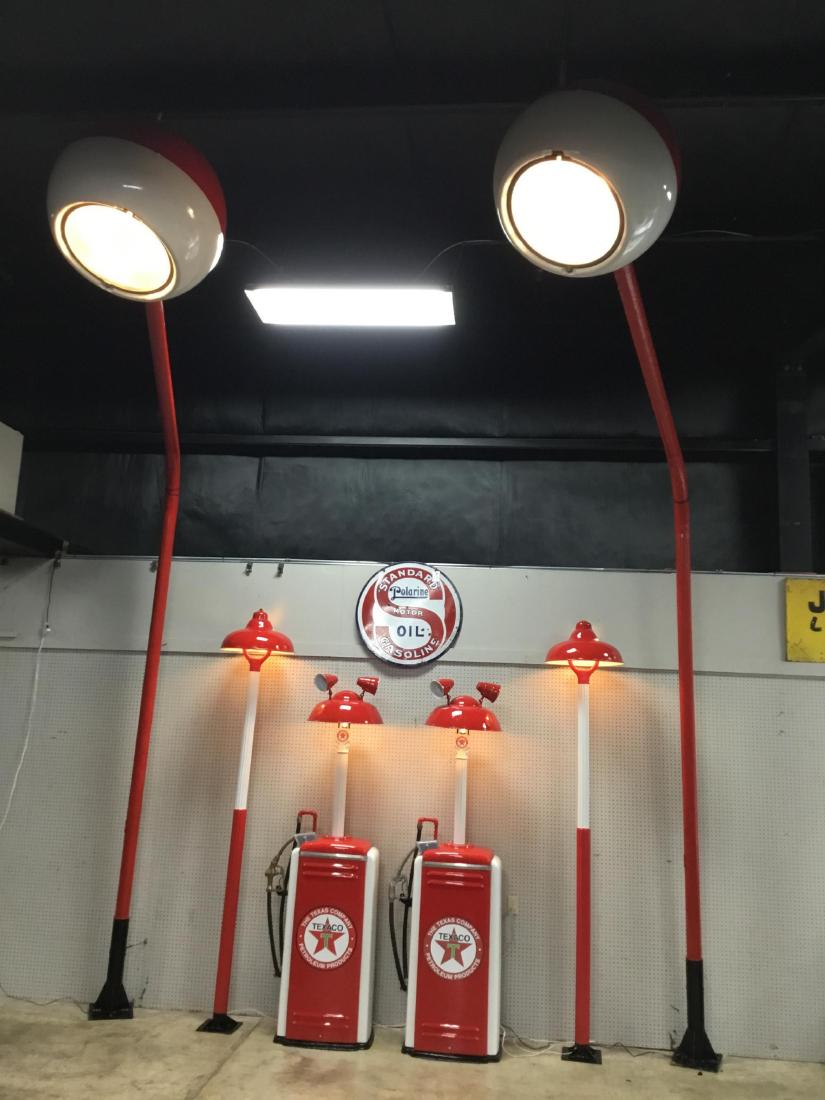 1960s Pair of Gas Station Pole Lights
