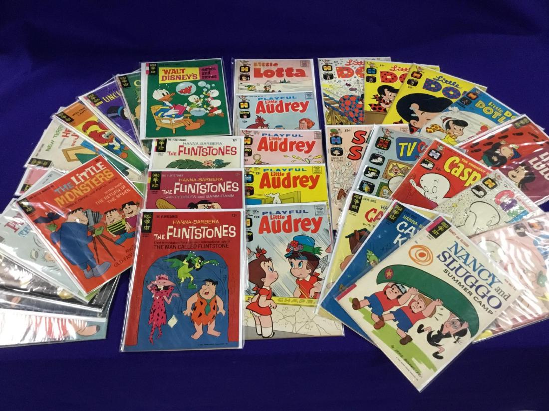 Lot of 32 Comics: Flintstones, Little Lulu, Little Dot, Audrey, Popeye, Walt Disney, and others.
