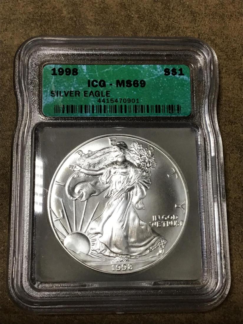 1998 Silver Eagle ICG MS69 (1 of 2)