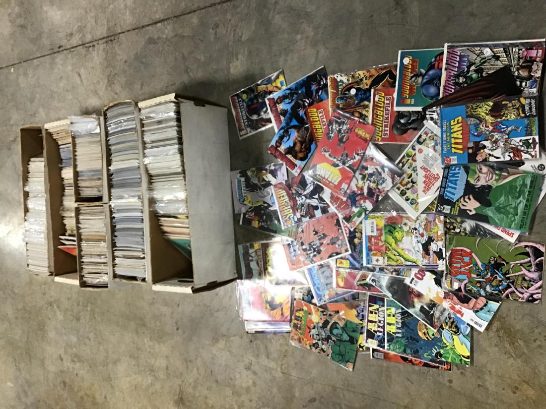 Lot of approx 1,350 + or - assorted comics: Alien Legion, Youngblood Titans, Concrete, StormWatch, Angel, Wild C.A.T.S., Black Summer, Sabre Tooth, and many, many others