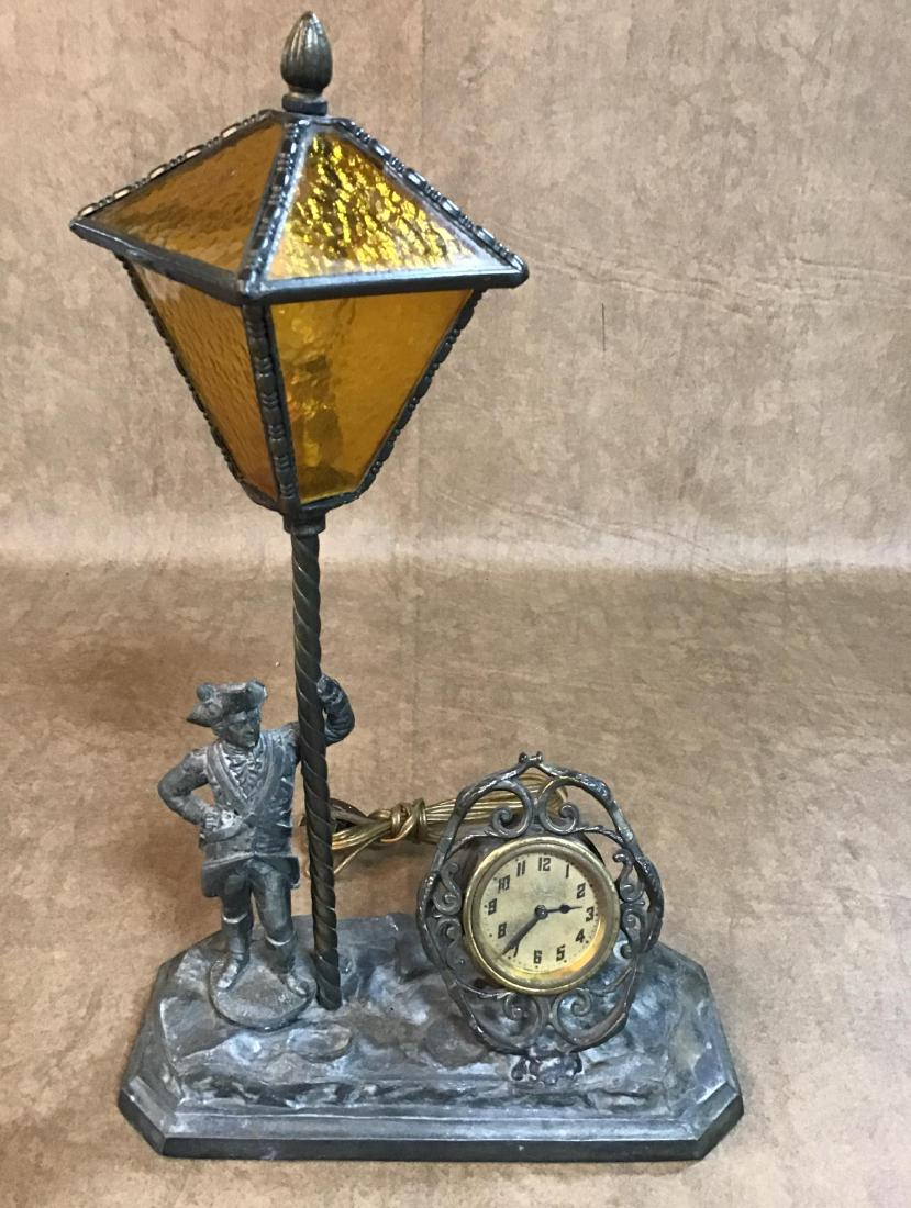 Vintage Paul Revere lamp and clock
