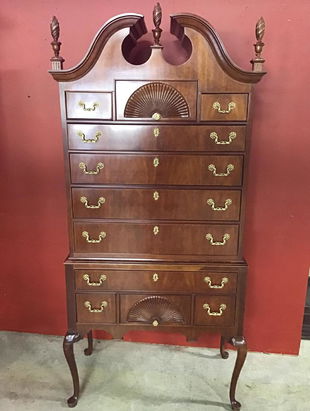 Thomasville Prices 656 Auction Price Results Walnut Thomasville Highboy Chest