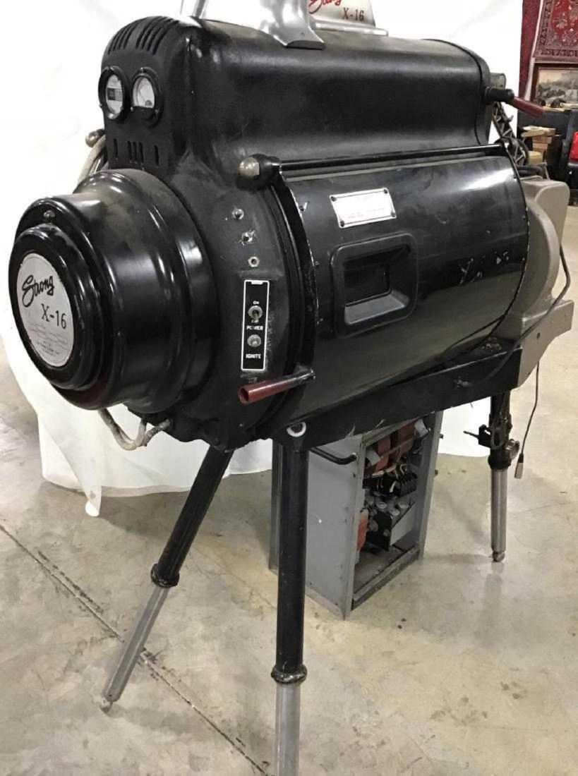 Vintage Strong X-16 Movie Projector & XE-Tron Power: Vintage movie theater projecter for 35mm movies. This would be great in any home theater. Found-Used Condition